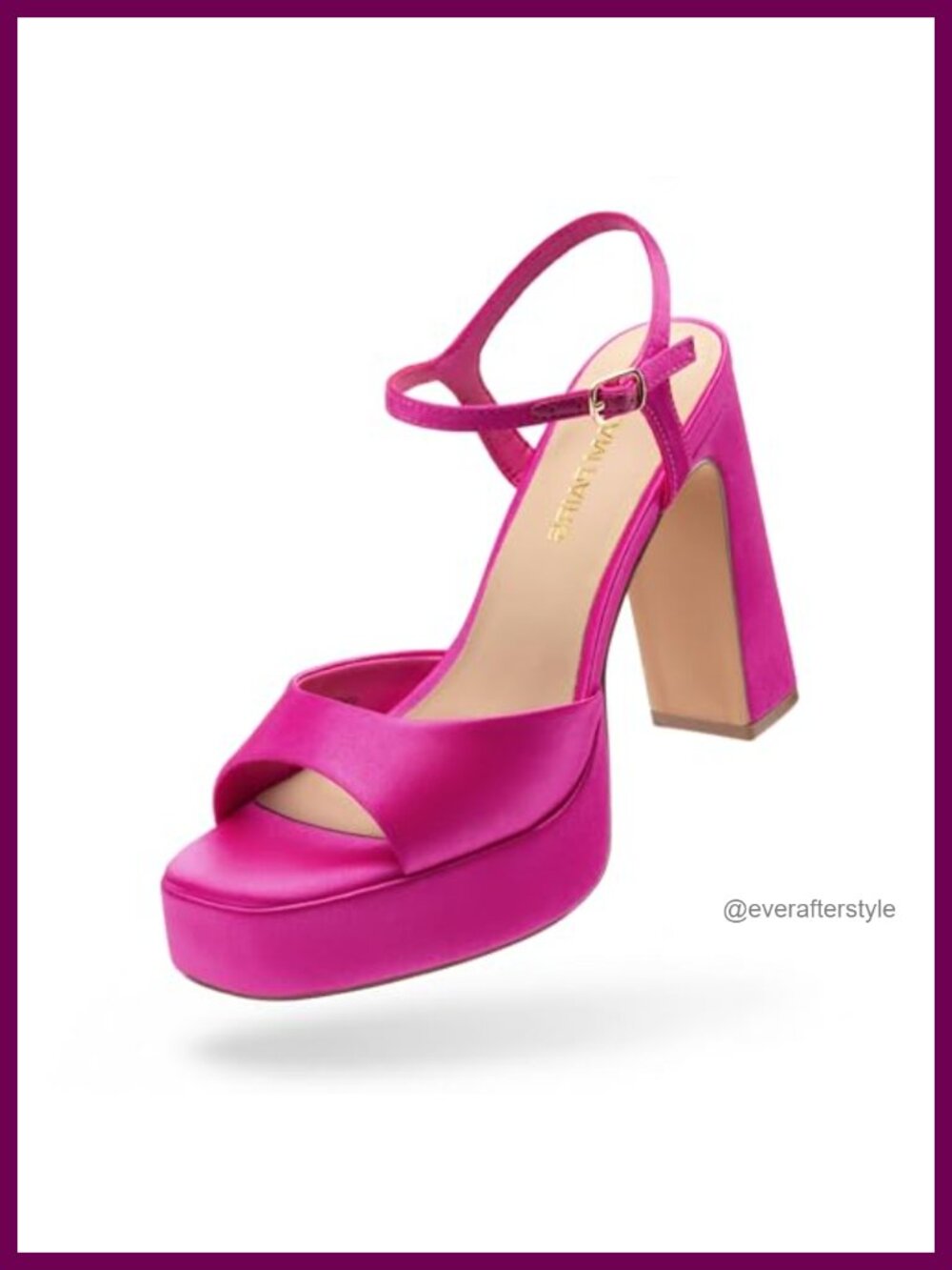 Platform Block Heel Square Toe Ankle Strap Dress Sandals